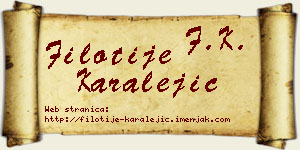 Filotije Karalejić vizit kartica